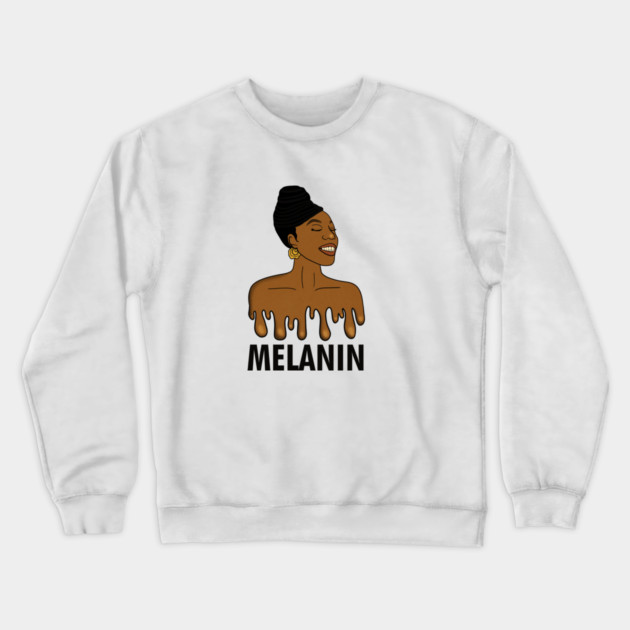 Drippin Melanin Afro Black History Crewneck Sweatshirt by logiamerch