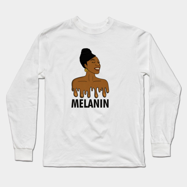 Drippin Melanin Afro Black History Long Sleeve T-Shirt by logiamerch