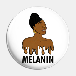Drippin Melanin Afro Black History Pin