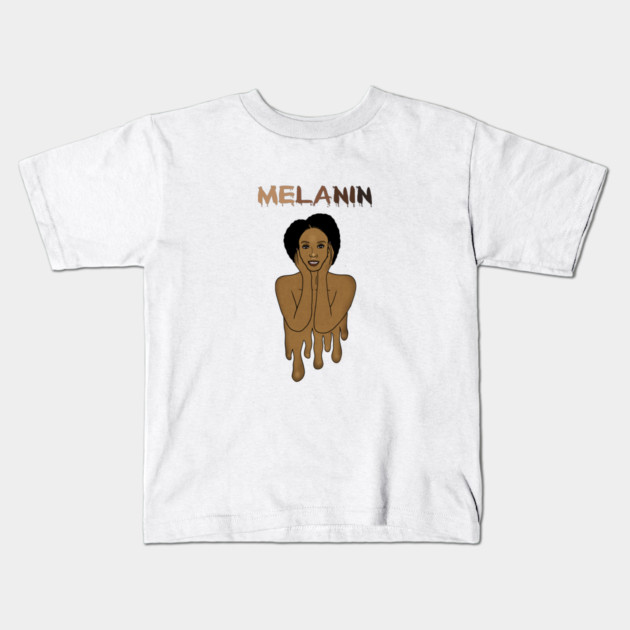 Drippin Melanin Afro Black History Kids T-Shirt by logiamerch