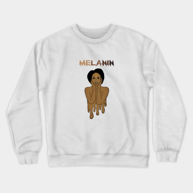 Drippin Melanin Afro Black History Crewneck Sweatshirt by logiamerch