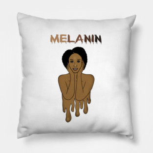 Drippin Melanin Afro Black History Pillow