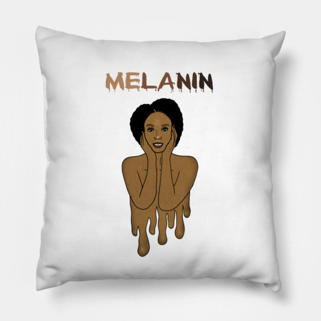 Drippin Melanin Afro Black History Pillow by logiamerch