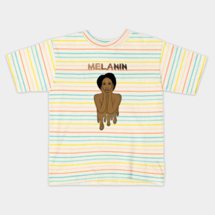 Drippin Melanin Afro Black History Kids T-Shirt