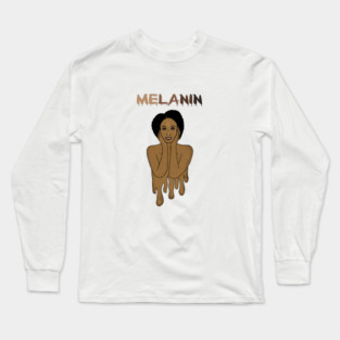 Drippin Melanin Afro Black History Long Sleeve T-Shirt