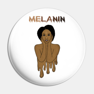 Drippin Melanin Afro Black History Pin
