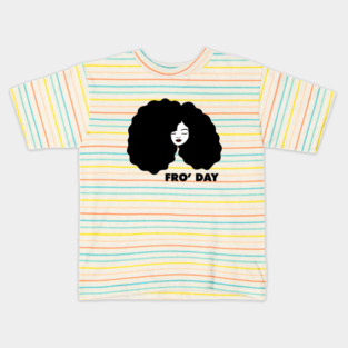 Fro Afro Hair Natural African Woman Kids T-Shirt