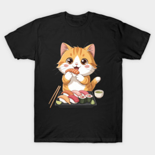 Cats and Sushi Japanese Food Kitten Kawaii Anime T-Shirt