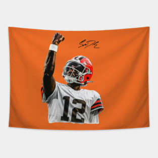 Shedeur Sanders, Cleveland Browns  Former Colorado Buffaloes QB  Game Day Football Tapestry