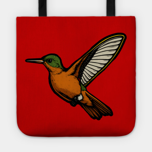 Cinnamon Hummingbird – Colorful Bird Art Tote by DonWillisJrArt