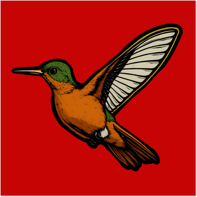 Cinnamon Hummingbird – Colorful Bird Art Wall Art by DonWillisJrArt