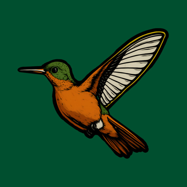 Cinnamon Hummingbird – Colorful Bird Art by DonWillisJrArt