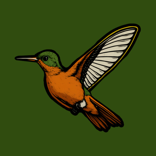 Cinnamon Hummingbird – Colorful Bird Art by DonWillisJrArt