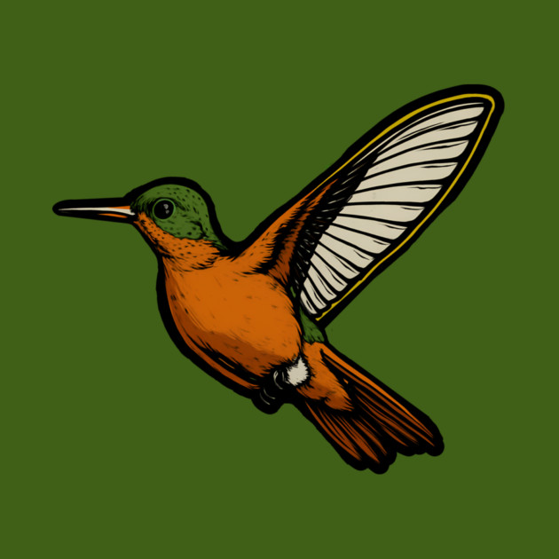 Cinnamon Hummingbird – Colorful Bird Art by DonWillisJrArt