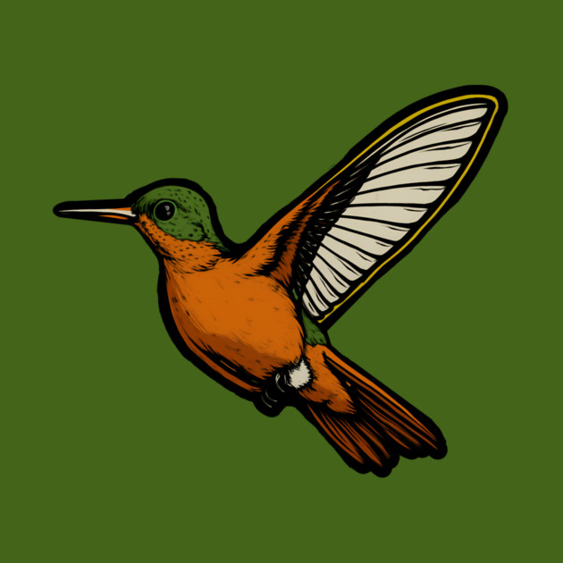 Cinnamon Hummingbird – Colorful Bird Art by DonWillisJrArt