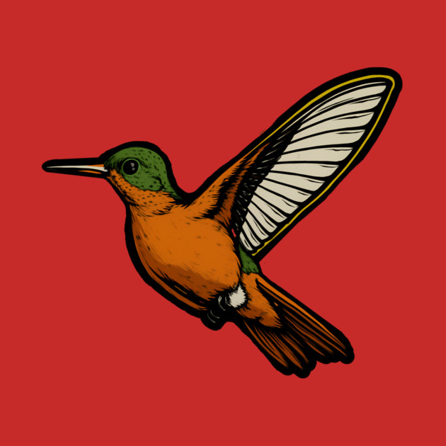 Cinnamon Hummingbird – Colorful Bird Art by DonWillisJrArt