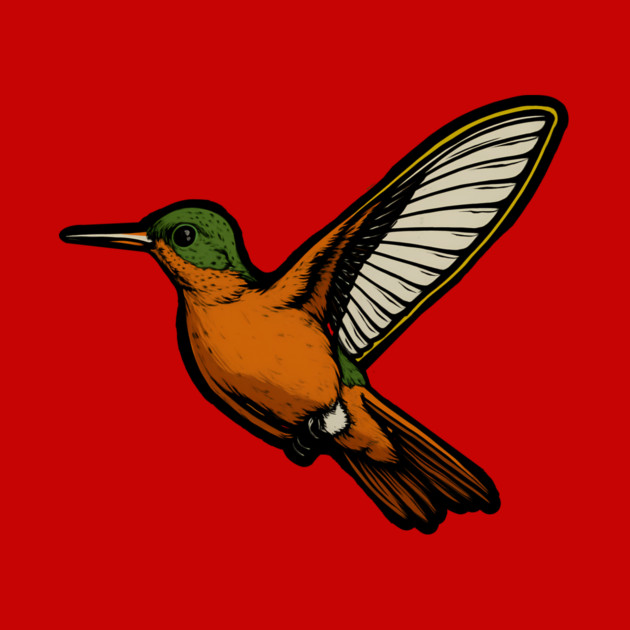 Cinnamon Hummingbird – Colorful Bird Art by DonWillisJrArt