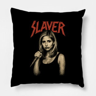 Buffy the Vampire Slayer - Funny, Humorous, Metal, Rock Mashup, Best Gift Idea for Men, Women, Kids, Birthday, Christmas, Will Patrol Tonight, Sainte Marie, 90s TV Show, Buffy Fans, Lovers, Pillow