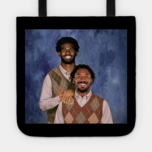 Vintage Shedeur Sanders Myles Garrett Football, Cleveland Step Bros Tote