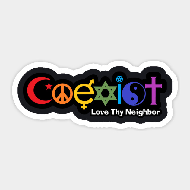 Rainbow Coexist Love Thy Neighbor Sticker by Charles's Store 8