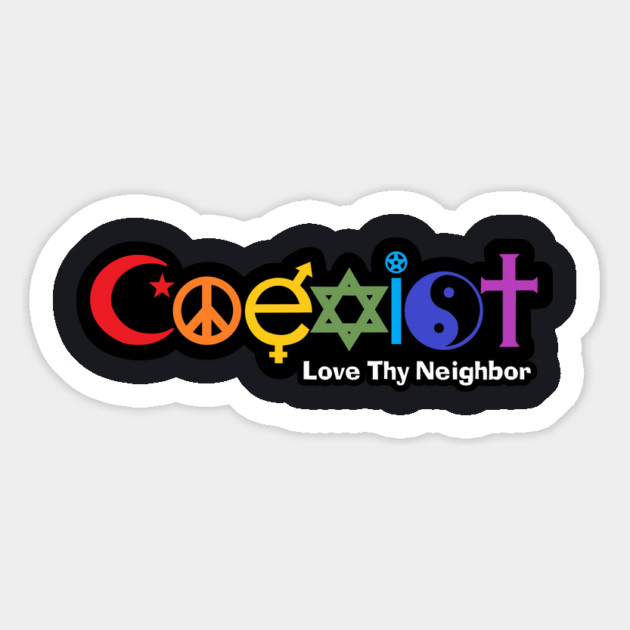 Rainbow Coexist Love Thy Neighbor Magnet by Charles's Store 8