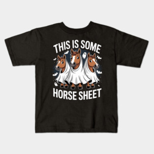 Horse Ghost This Is Horse Sheet Boo Sheet Halloween Kids T-Shirt