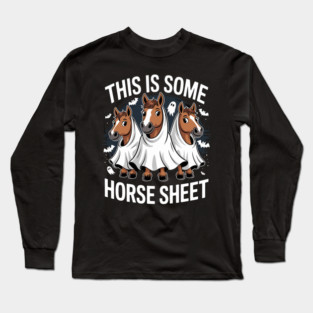 Horse Ghost This Is Horse Sheet Boo Sheet Halloween Long Sleeve T-Shirt