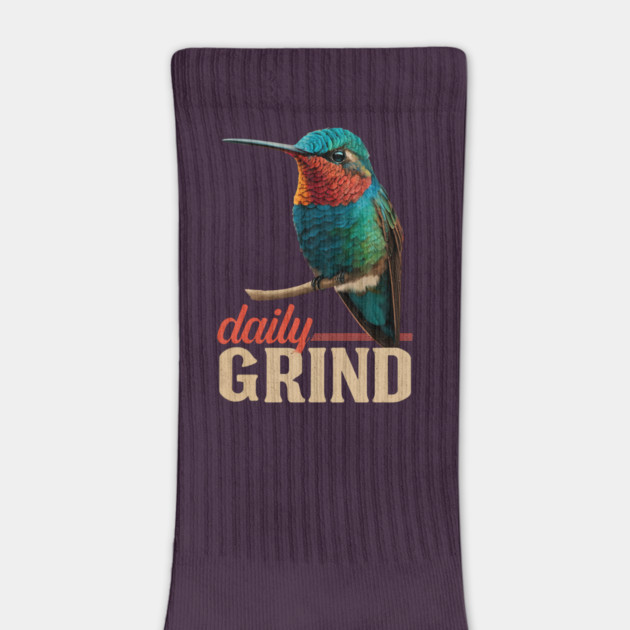 Colorful Hummingbird Daily Grind Motivational Hustle Art by TuncGK