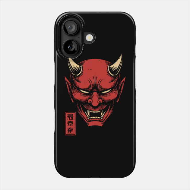 Japanese Demon Oni Mask Mythology Tattoo Style Art Phone Case by TuncGK