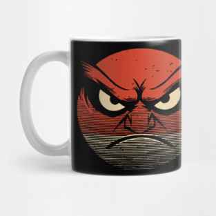 Angry Face Emoji Funny Retro Vintage Grumpy Mood Mug