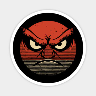 Angry Face Emoji Funny Retro Vintage Grumpy Mood Magnet