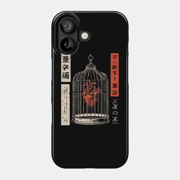 Caged Anatomical Heart Trapped Love Surreal Art Graphic Phone Case by TuncGK
