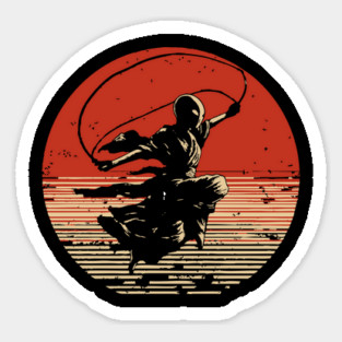 Retro Japanese Sci-Fi Alien Girl Jumping Rope Magnet