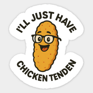 I’ll Just Have The Chicken Tenders Funny Retro Food Quote | Cartoon Dabbing Nugget Fast Food Humor Magnet