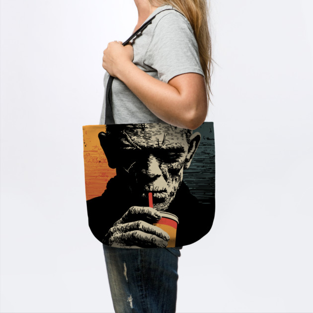 Funny Retro Zombie Drinking Soda Fast Food Horror by TuncGK