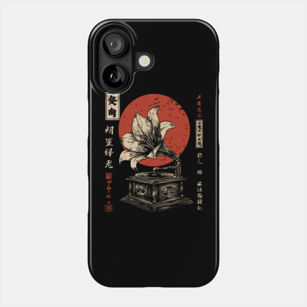 Surreal Gramophone With Lily Flower Vintage Music Art Phone Case by TuncGK