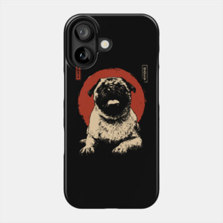 Adorable Happy Pug Dog Japanese Red Sun Art Phone Case