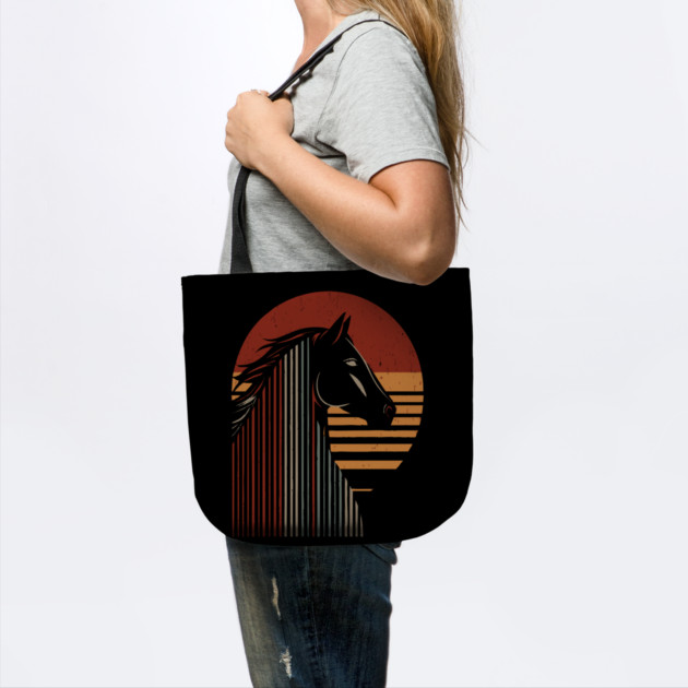 Majestic Horse Head Retro Vintage 80s Sunset by TuncGK