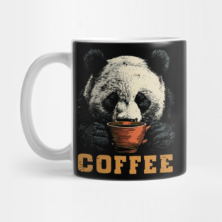 Funny Panda Bear Needs Coffee Vintage Graphic Art Mug