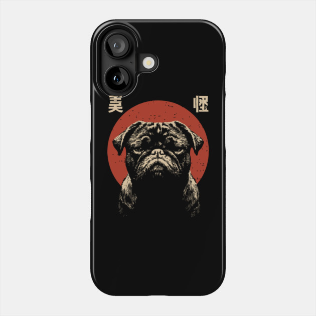 Grumpy Tired Pug Dog Funny Relatable Mood Graphic Phone Case by TuncGK