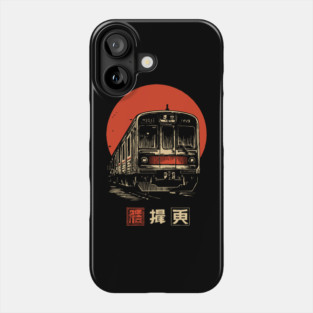 Retro Japanese City Tram at Sunset Lofi Aesthetic Phone Case