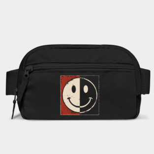 Split Smiley Face Retro Vintage Graphic Duality Symbol Bag