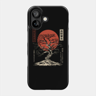 Japanese Bonsai Tree of Life Red Sun Zen Phone Case