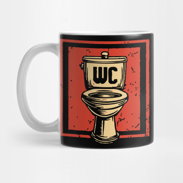 Funny Japanese Retro Toilet WC Bathroom Humor Art by TuncGK