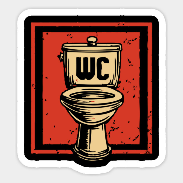 Funny Japanese Retro Toilet WC Bathroom Humor Art Magnet by TuncGK