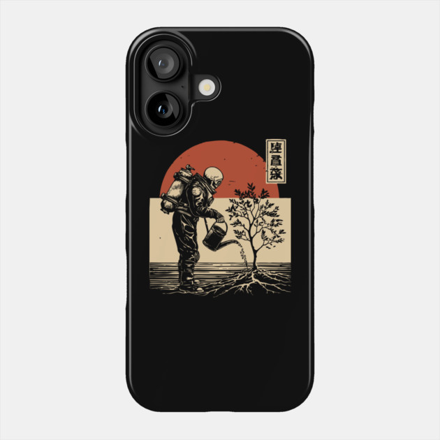 Surreal Zombie Astronaut Watering Tree of Life Art Phone Case by TuncGK