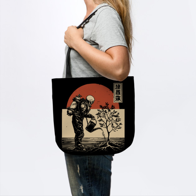 Surreal Zombie Astronaut Watering Tree of Life Art by TuncGK