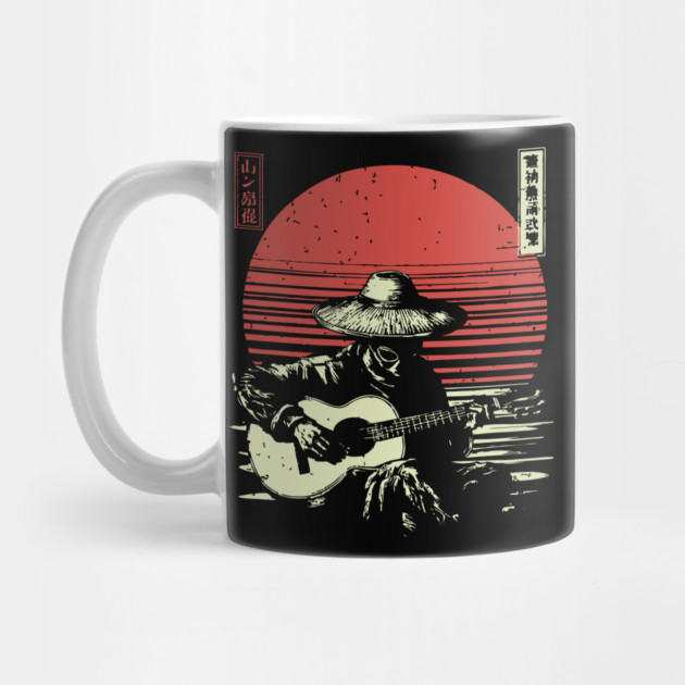 Funny Alien Guitarist Playing Blues Retro Japanese Art by TuncGK