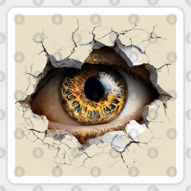 Mystic Eye Peeking Trompe l'oeil Optical Illusion Sticker by TuncGK