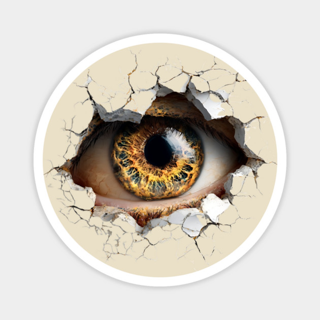 Mystic Eye Peeking Trompe l'oeil Optical Illusion Magnet by TuncGK
